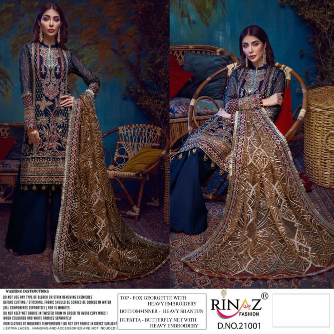 Rinaz Adan Libas 12Fancy Festive Wear Georgette Heavy Work Pakistani Salwar Kameez Collection